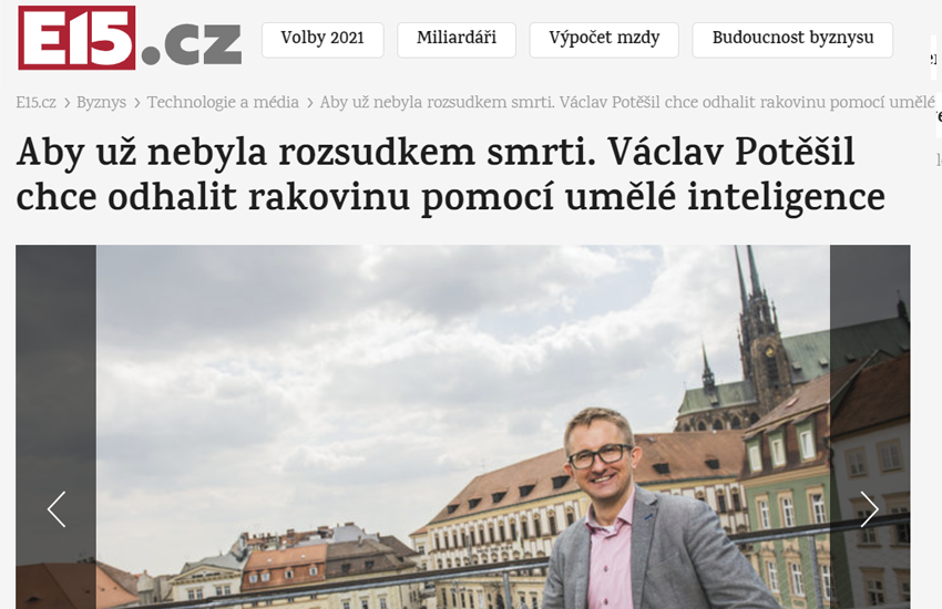 The end of a death sentence: V&aacute;clav Potě&scaron;il wants to detect cancer using artificial intelligence
