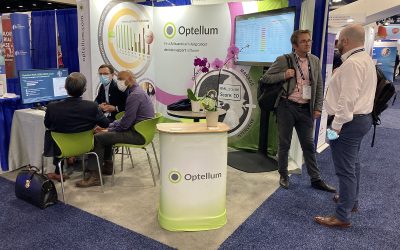 Discussions at the Optellum booth at the American Thoracic Society (ATS), May 2022.